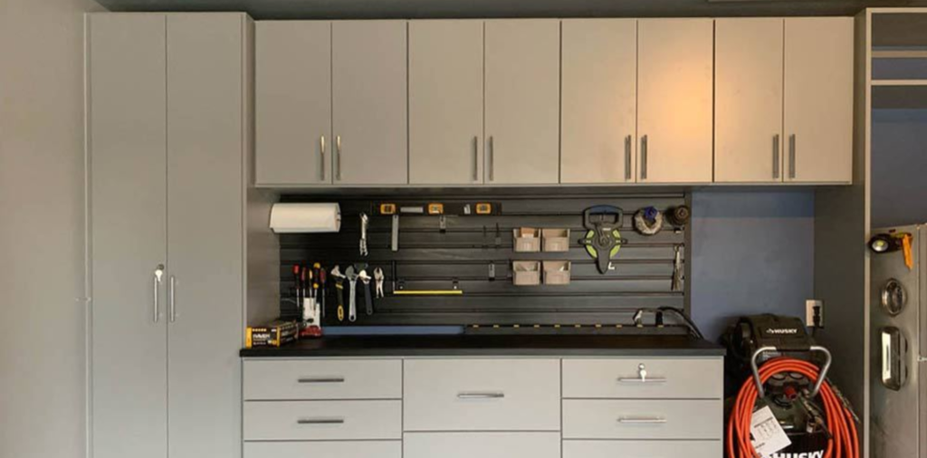 A well-designed workspace should also fit the overall style of the home. Elegant Closets offers a variety of Closet Color & Style Options, including finishes like Coco, Basalt, Lava, Pewter, Silver, Slate, and White.